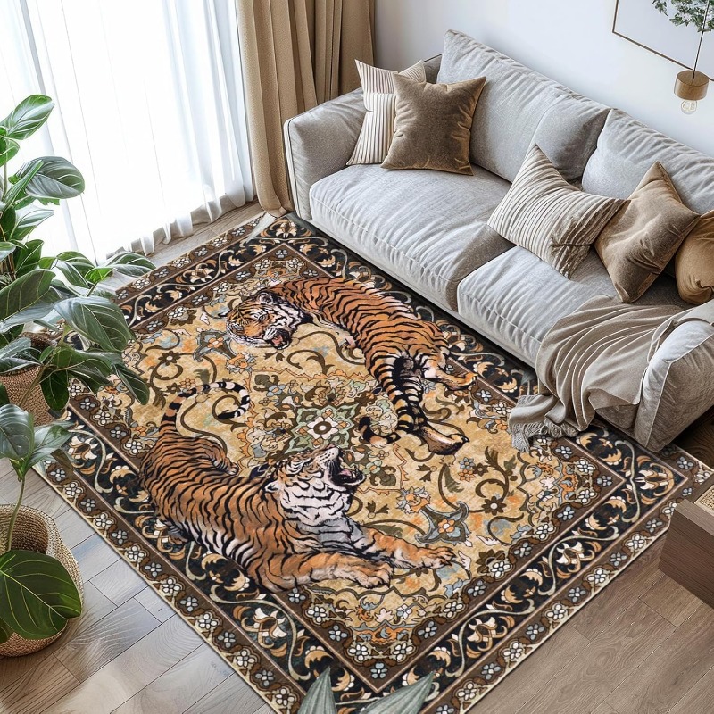 Commercial Printing And Design - Скандинавский ретро-дизайн тигра, ковер для гостиной,