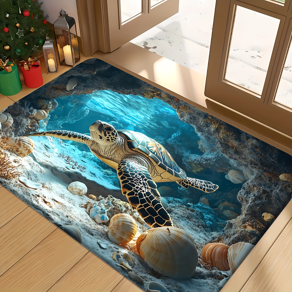 Commercial Printing And Design - Коврик с изображением морской черепахи, велюровый