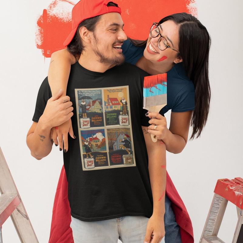 Commercial Shirt Printing - Винтажная футболка с рекламным плакатом: старая