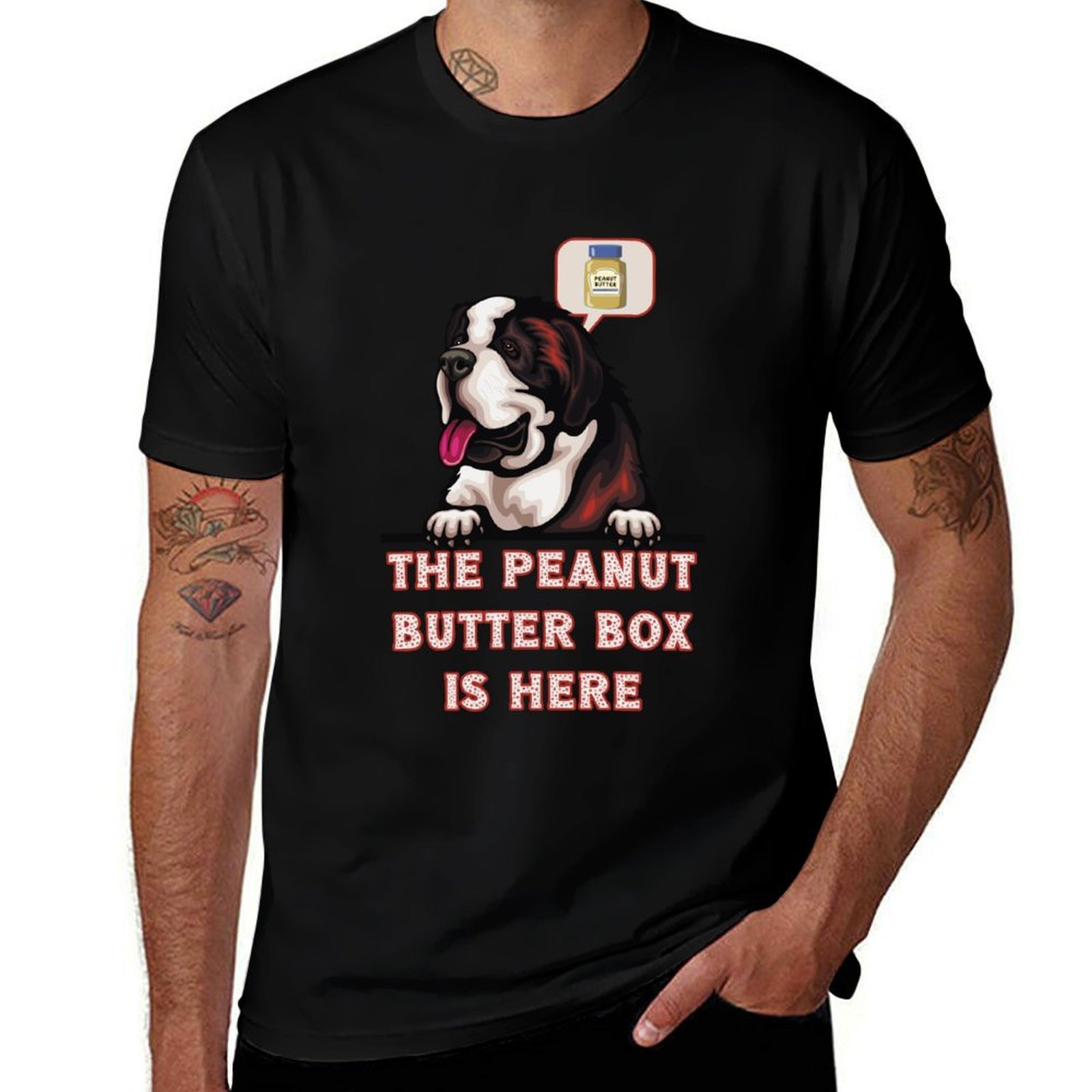 Commercial Shirt Printing - Футболка «Коробка с арахисовым маслом здесь»: