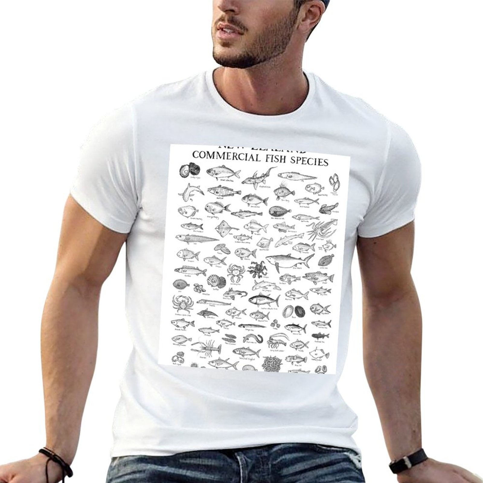 Commercial Shirt Printing - Футболка с изображением коммерческих рыбных видов